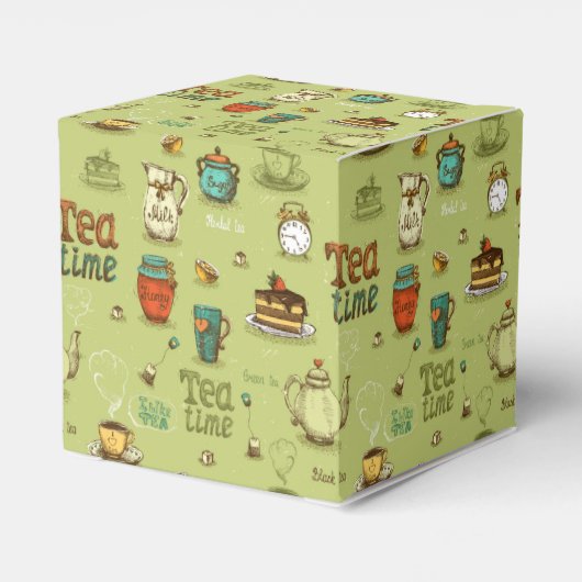Tea en Honey Tea Time in Green Bedankdoosjes (Achterkant)