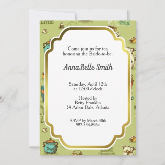Tea en Honey Tea Time in Green Kaart (Voorkant)