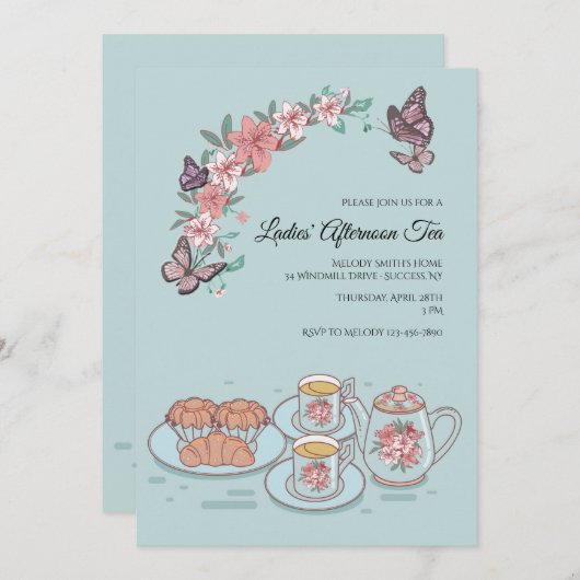 Tea en Scones Kaart (Voorkant / Achterkant)