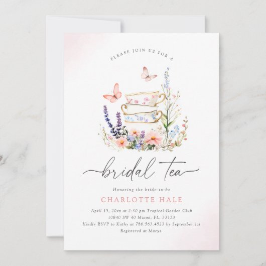 Tea Floral Vrijgezellenfeest Kaart (Voorkant)