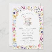 Tea Floral Waterverf Vrijgezellenfeest Kaart (Voorkant)