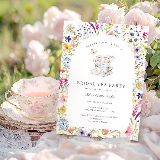 Tea Floral Waterverf Vrijgezellenfeest Kaart