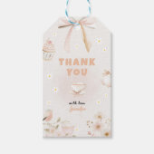 Tea for Three Birthday Invitation for Girls Cadeaulabel (Voorkant)