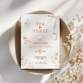 Tea for Three Birthday Invitation for Girls Kaart
