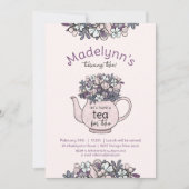 Tea for Two 2nd Birthday Party Kaart (Voorkant)