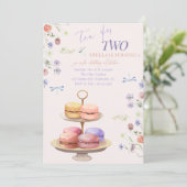 Tea for Two Birthday Party Invitation Kaart (Staand voorkant)