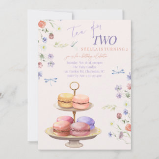 Tea for Two Birthday Party Invitation Kaart