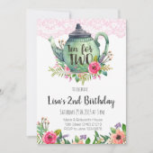 Tea for Two Birthday Party Invitation Kaart (Voorkant)