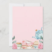 Tea for Two Floral 2nd Birthday Invitation Kaart (Achterkant)