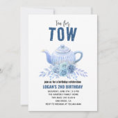 Tea for Two – Floral 2nd Birthday Party Kaart (Voorkant)