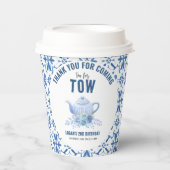 Tea for Two – Floral 2nd Birthday Party Papieren Bekers (Voorkant)