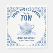 Tea for Two – Floral 2nd Birthday Party Servet (Voorkant)