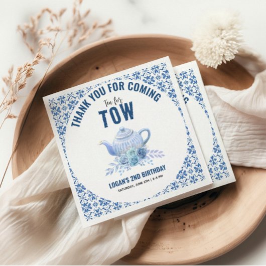 Tea for Two – Floral 2nd Birthday Party Servet