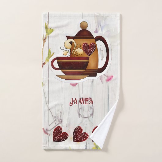 Tea for Two Husband Wife Love Quote Rustic Country Bad Handdoek (Handdoek)