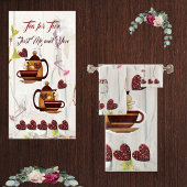 Tea for Two Husband Wife Love Quote Rustic Country Bad Handdoek