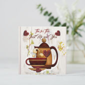 Tea for Two Husband Wife Love Quote Rustic Country Feestdagenkaart (Staand voorkant)