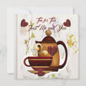 Tea for Two Husband Wife Love Quote Rustic Country Feestdagenkaart (Voorkant)