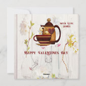 Tea for Two Husband Wife Love Quote Rustic Country Feestdagenkaart (Achterkant)