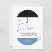 Tea for Two Modern Dusty Blue Tea Party Uitnodigin Kaart (Voorkant)
