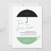 Tea for Two Modern Mint Green Tea Party Uitnodigin Kaart (Voorkant)