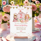 Tea for Two Princess 2nd Birthday Party Kaart