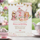 Tea for Two Princess 2nd Birthday Party Kaart