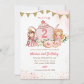 Tea for Two Princess 2nd Birthday Party Kaart (Voorkant)