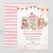 Tea for Two Princess Royal Tea Birthday Party Kaart (Voorkant / Achterkant)