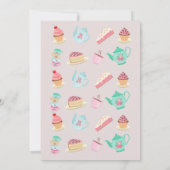 Tea for Two Second Birthday Pink Invitation Kaart (Achterkant)