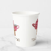 Tea for Two Tea Cup Trio Pattern - 8oz Paper Cup Papieren Bekers (Rechts)