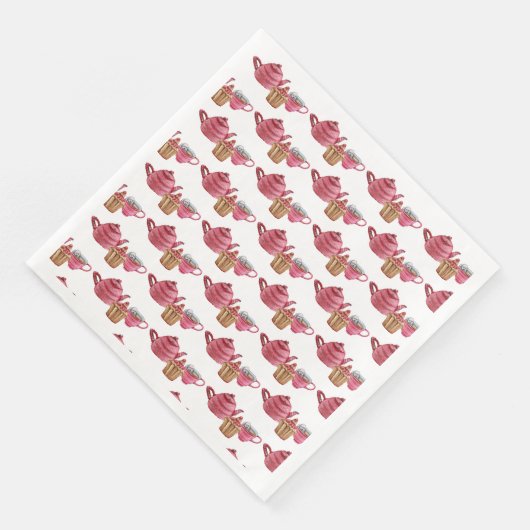 Tea for Two Tea Cup Trio Pattern Servet (Hoek)