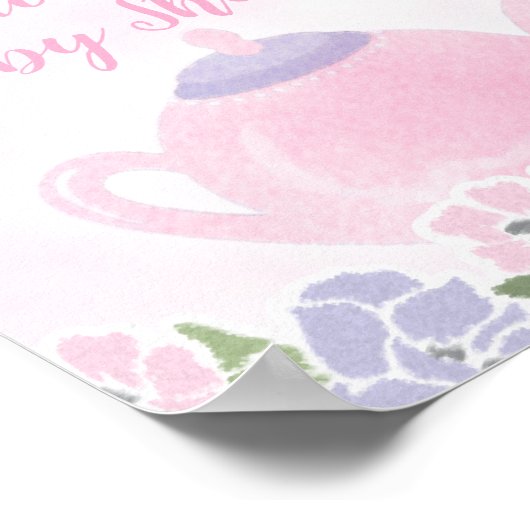 Tea for Two Tea Party Baby shower Welcome Sign Poster (Hoek)