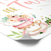 Tea for Two Tea Party Girl 2nd Second Birthday Poster (Hoek)