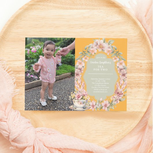  Tea for Two Whimsical Birthday Foto Kaart