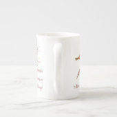 Tea & Friend Quote, Sparrow Birds, Bone China Mok (Achterkant)