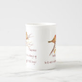 Tea & Friend Quote, Sparrow Birds, Bone China Mok (Voorkant)