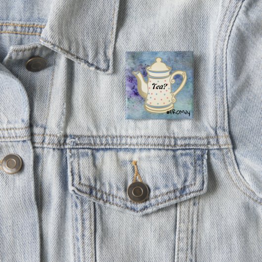 Tea? #FROMily Van Fandom Liu Diner Design Vierkante Button 5,1 Cm (In situ)