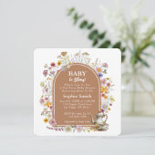 Tea Garden Baby in Bloom Baby shower Kaart (Staand voorkant)