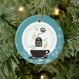 Tea geneest alles teabag met kerst keramisch ornament