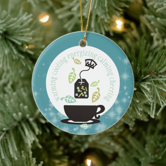Tea geneest alles teabag met kerst keramisch ornament (Boom)