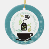 Tea geneest alles teabag met kerst keramisch ornament (Voorkant)