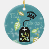 Tea geneest alles teabag met kerst keramisch ornament (Achterkant)