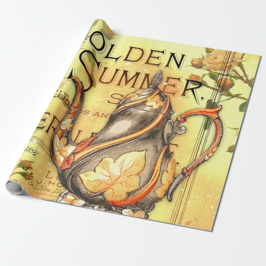 Tea Golden Summer Ephemera - Ontkoppelingspak Cadeaupapier (Uitgerold)