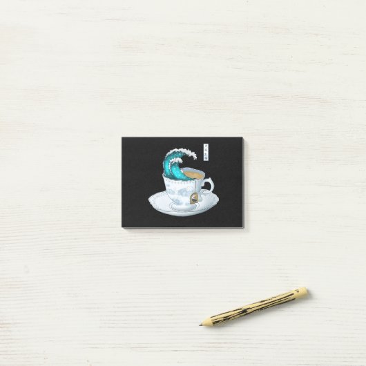 Tea Great Wave Off Kanagawa Post-it® Notes (Op bureau)