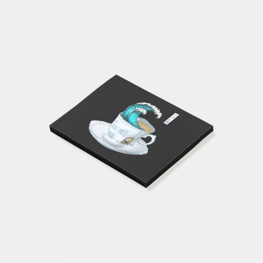 Tea Great Wave Off Kanagawa Post-it® Notes (Schuin)