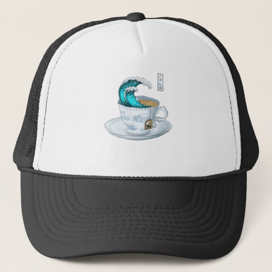 Tea Great Wave Off Kanagawa Trucker Pet (Voorkant)