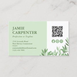 Tea Green Calm Greenery QR Code Foto Sociale Media Visitekaartje
