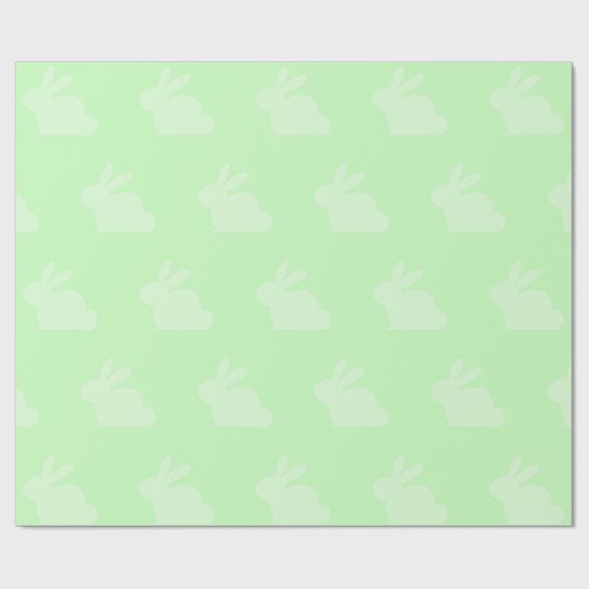 Tea Green Easter Bunny Wrapping Paper Cadeaupapier (Vlak)