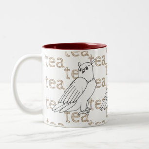 Tea Hand-draw Owl Tweekleurige Koffiemok