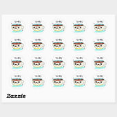 Tea Hee Funny Tea Cup Ronde Sticker (Vel)